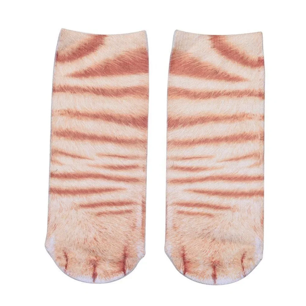 Multi Color Tiger, White Tiger & Cats Paw Sock Set of 3